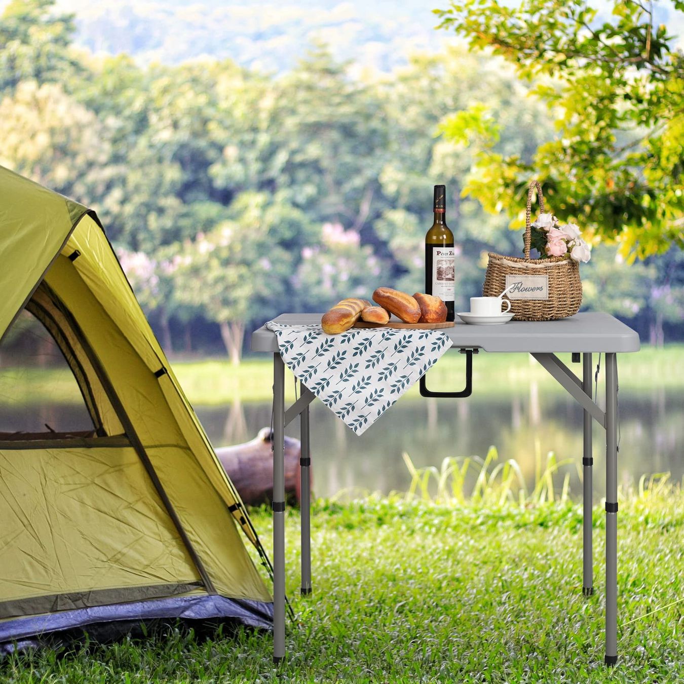 Tische: Klapptisch Gartentisch Campingtisch quadratisch 87x87cm – Neu und originalverpackt aus Basel von EchoPeak 1