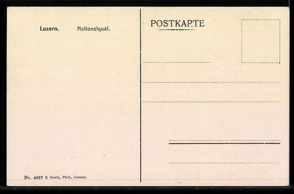 Ansichtskarten: Luzern, Nationalquai aus der Vogelschau – Gebraucht aus Berlin von bartko-reher 1