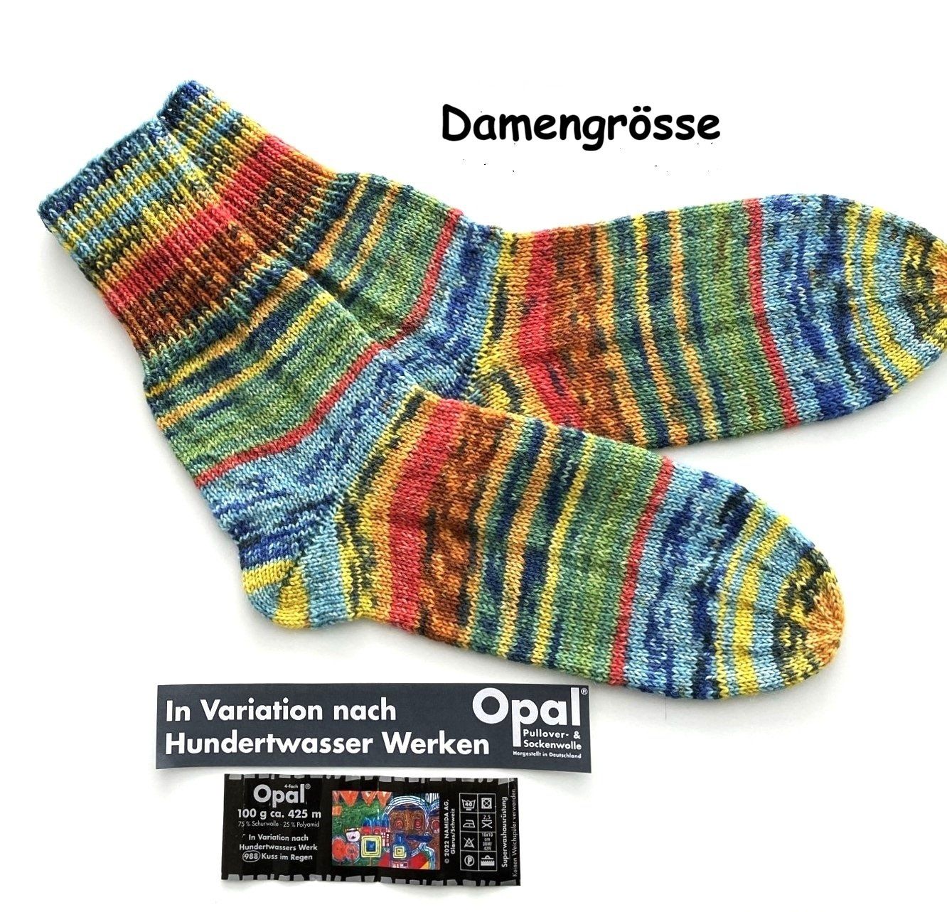 Calze: Handgestrickte "Hundertwasser" Socken verschiedene Grössen – Nuovo e nell'imballaggio originale da Täuffelen venduto da sohalt 3
