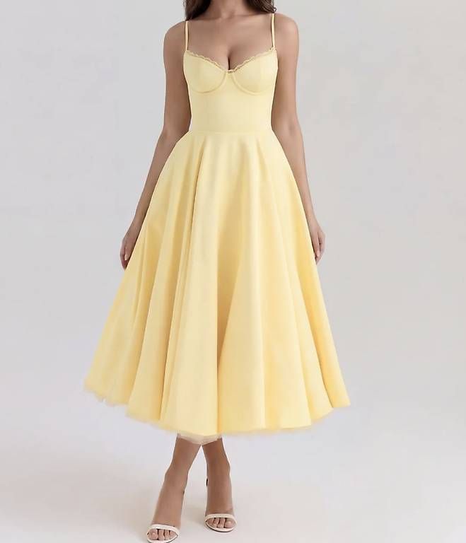 Vestiti: Butter Yellow Midi Dress – Usato da Schaffhausen venduto da ste.letti 1