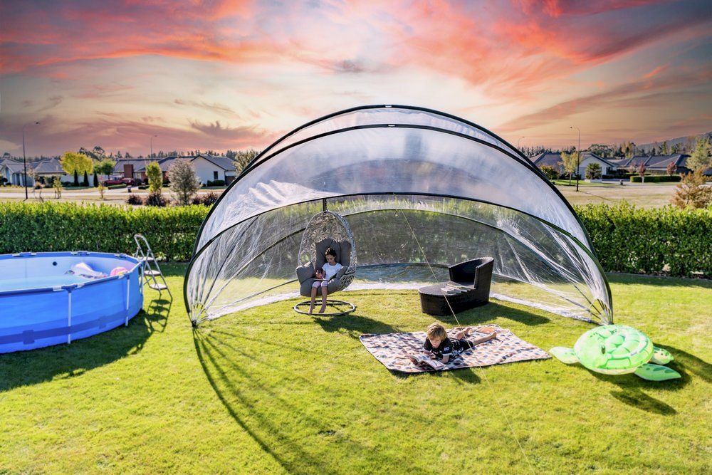 Piscine: Steinbach Cabrio Dome 440 x 220 cm blau – Nuovo e nell'imballaggio originale da Bottighofen venduto da zaap 2