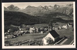 Pontresina, Ortsansicht mit Piz Julier u