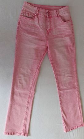 Bequeme Damen Stretch-Jeans, Gr. XXL, hellrosa, High Waist