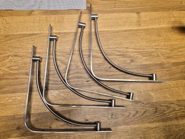Lot de 4 équerres design en acier inoxydable, parfait état