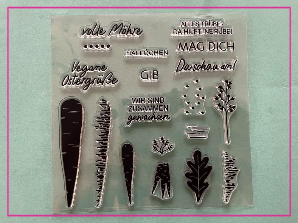 Ostern und lustige Texte zu Möhren - Silikonstempel (Neu und ...