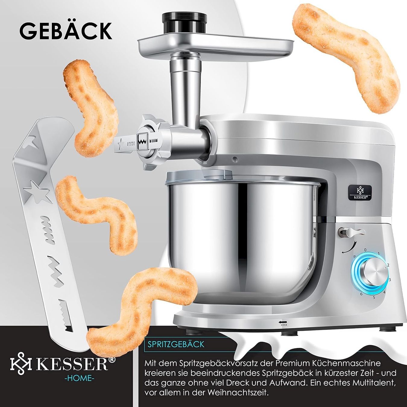 Kenwood Elettrodomestici da cucina: KESSER 3in1 Küchenmaschine Silber – Nuovo e nell'imballaggio originale da Bottighofen venduto da zaap 6