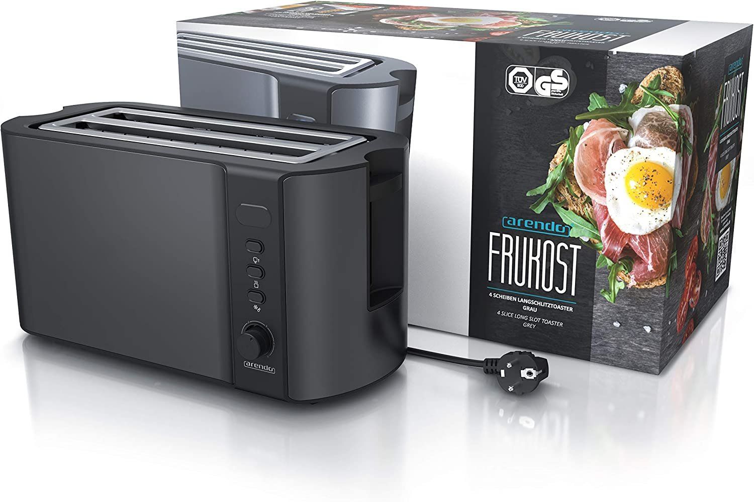 Elettrodomestici da cucina: Edelstahl Toaster Langschlitz 4Scheiben Display mit Restzeit – Nuovo e nell'imballaggio originale da Hundwil venduto da Mr.Wong 6