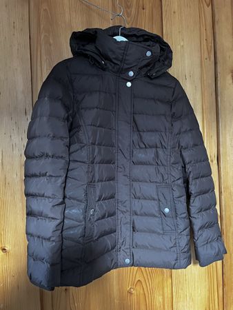 Schokobraune Tommy Hilfiger Damen Winterjacke, Gr. S