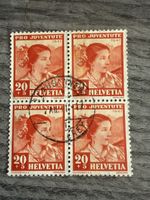 Pro Juventute 1941, Viererblock, Top Zustand, Rarität!