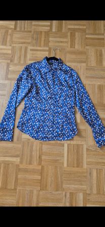 Camicia   blu a fantasia geometrica usata