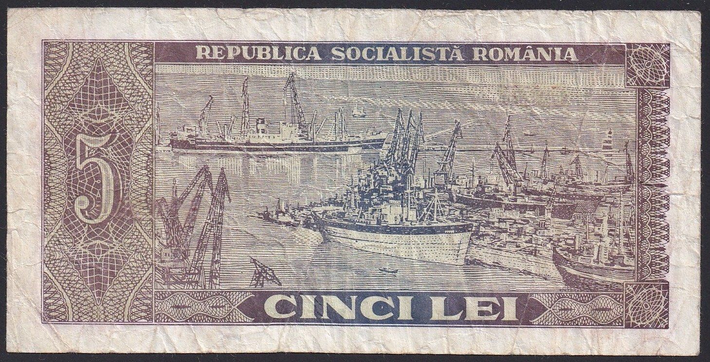 Banconote: Rumänien 5 Lei 1966 – Usato da Brugg AG venduto da banknoten_muesli 1
