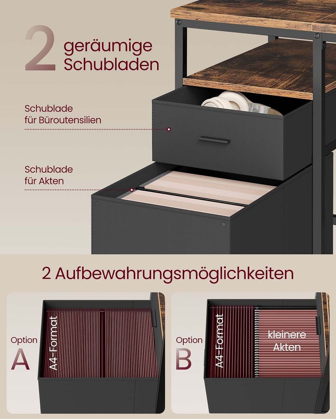 Schreibtische: Computertisch Bürotisch Schreibtisch mit 3 Ablagen JORIS – Neu und originalverpackt aus Lachen SZ von MAMORU-MOEBEL 2