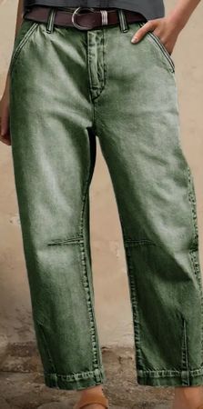 Jeans Damen Grösse 42/44 olivgrün, neu 