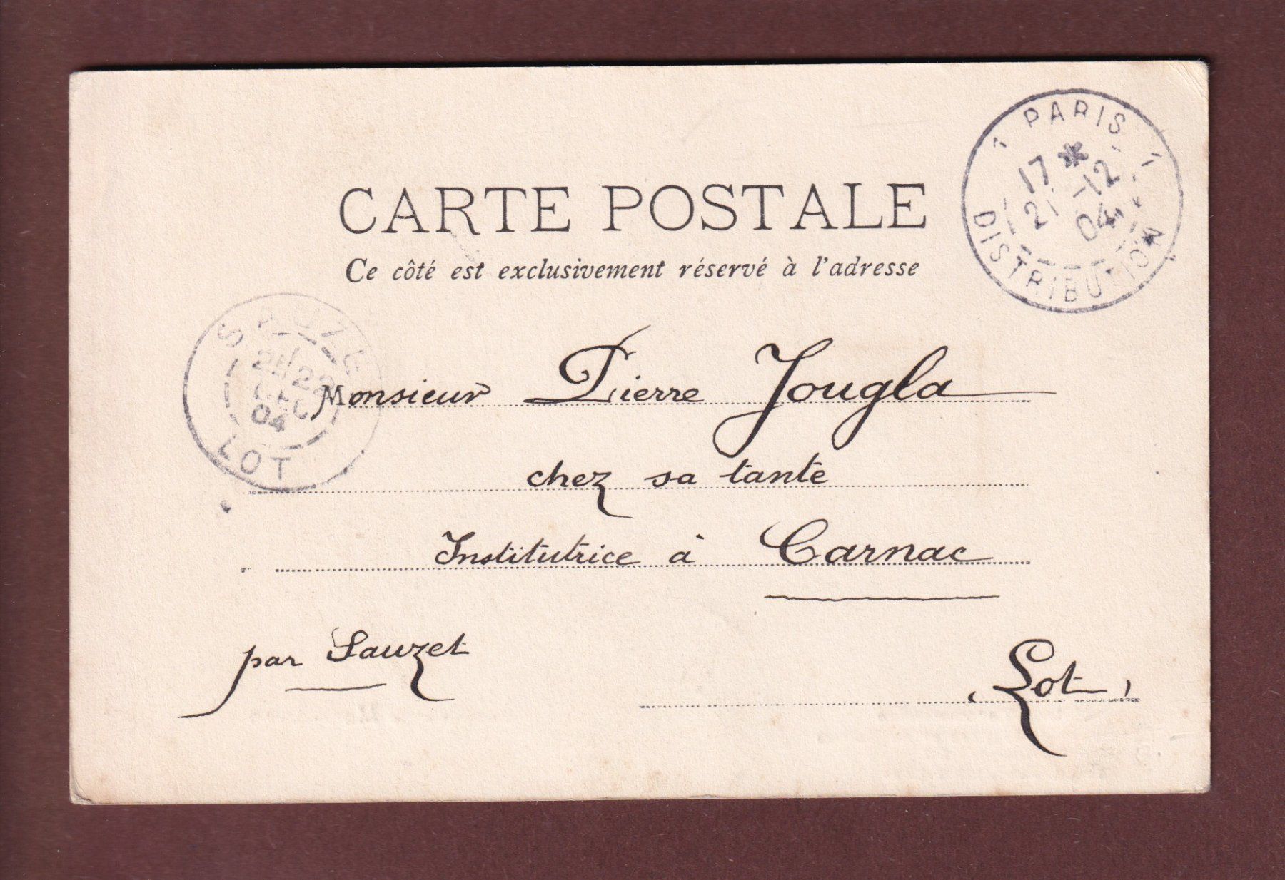 Cartoline postali: GENEVE - Hotel Pension Frey - 1904 – Usato da Pully venduto da nicecards 1