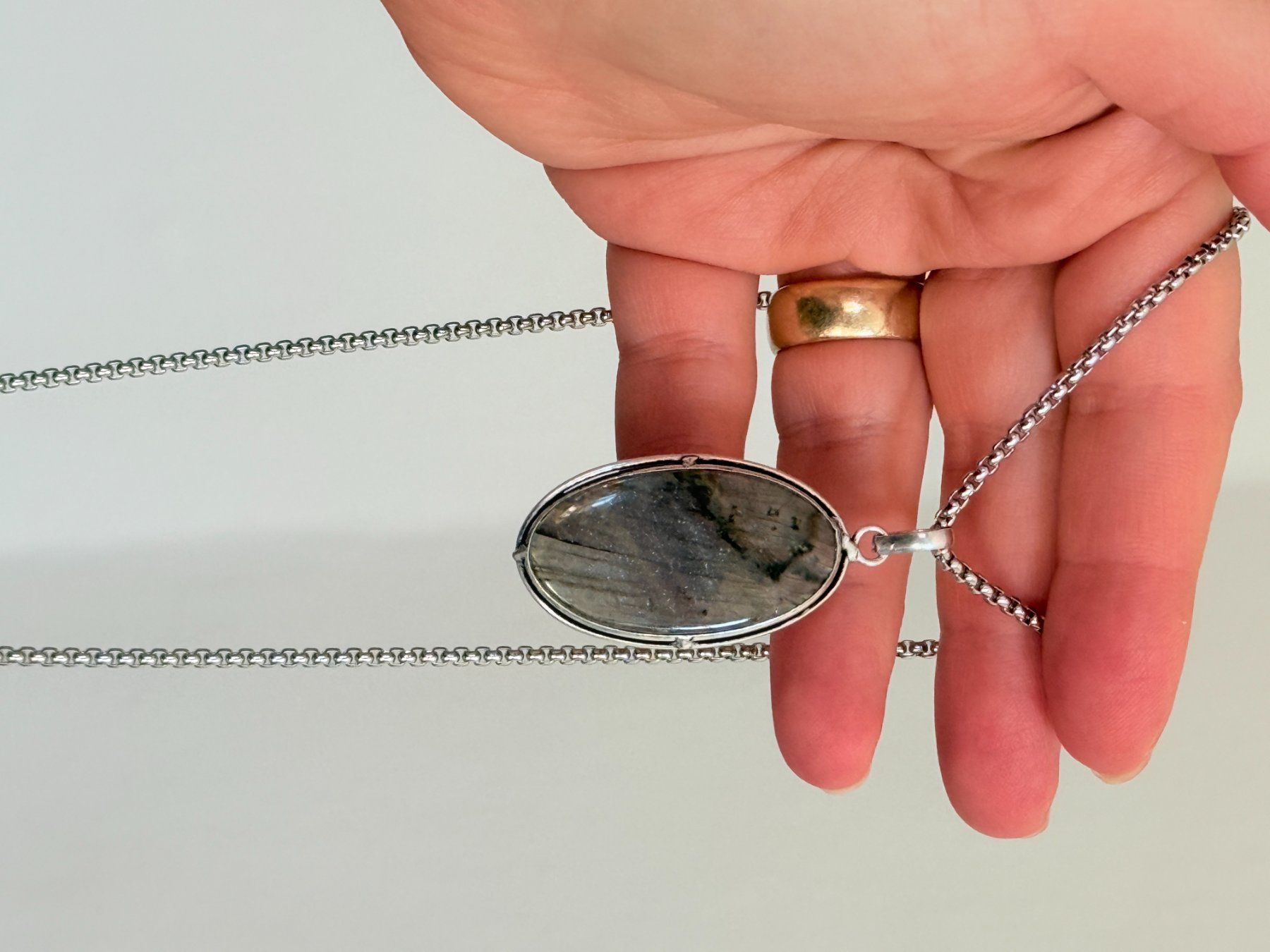 Catenine: Collier avec Labradorite – Nuovo e nell'imballaggio originale da Genève venduto da AWWA 2