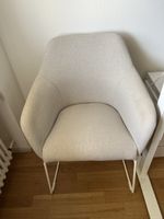 IKEA TOSSBERG Stuhl Stoff Gunnared beige / weißes Metall