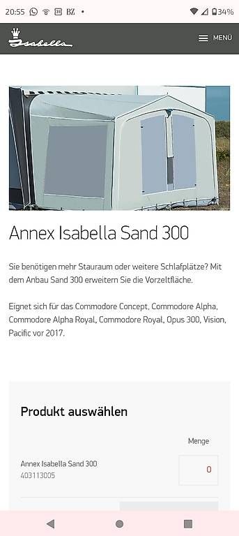 Verande & Tende da sole: Isabella Annex Sand 300 – Usato da Utzenstorf venduto da eichi03 4