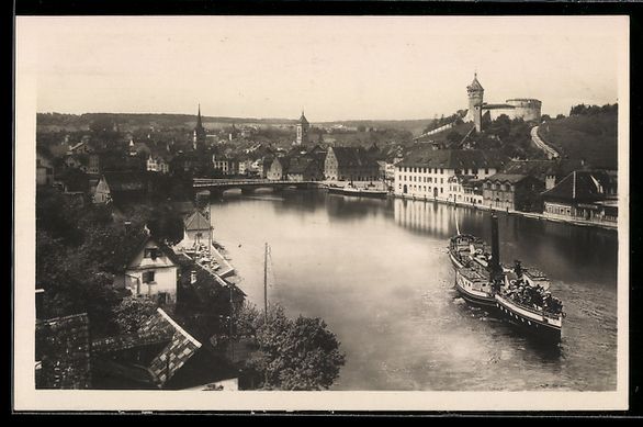 Cartoline postali: Schaffhausen, Ortsansicht mit Brücke, S – Usato da Berlin venduto da bartko-reher