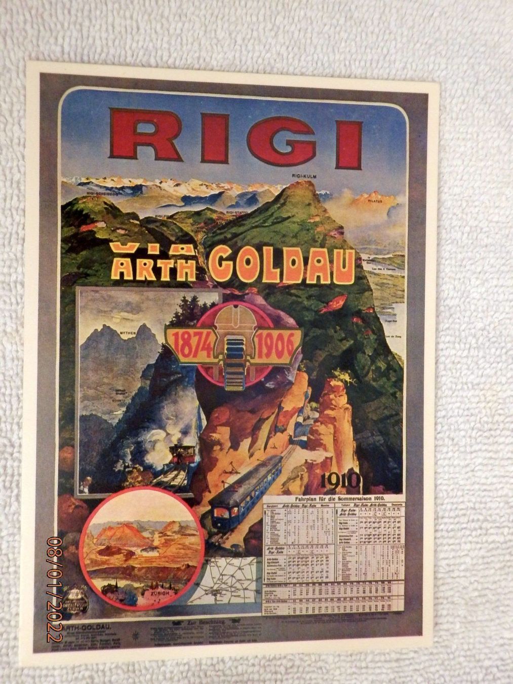 Cartoline postali: Künstlerlitho, Rigi- Arth- Goldau- Bahn – Usato da Ueberstorf venduto da dinbau 6