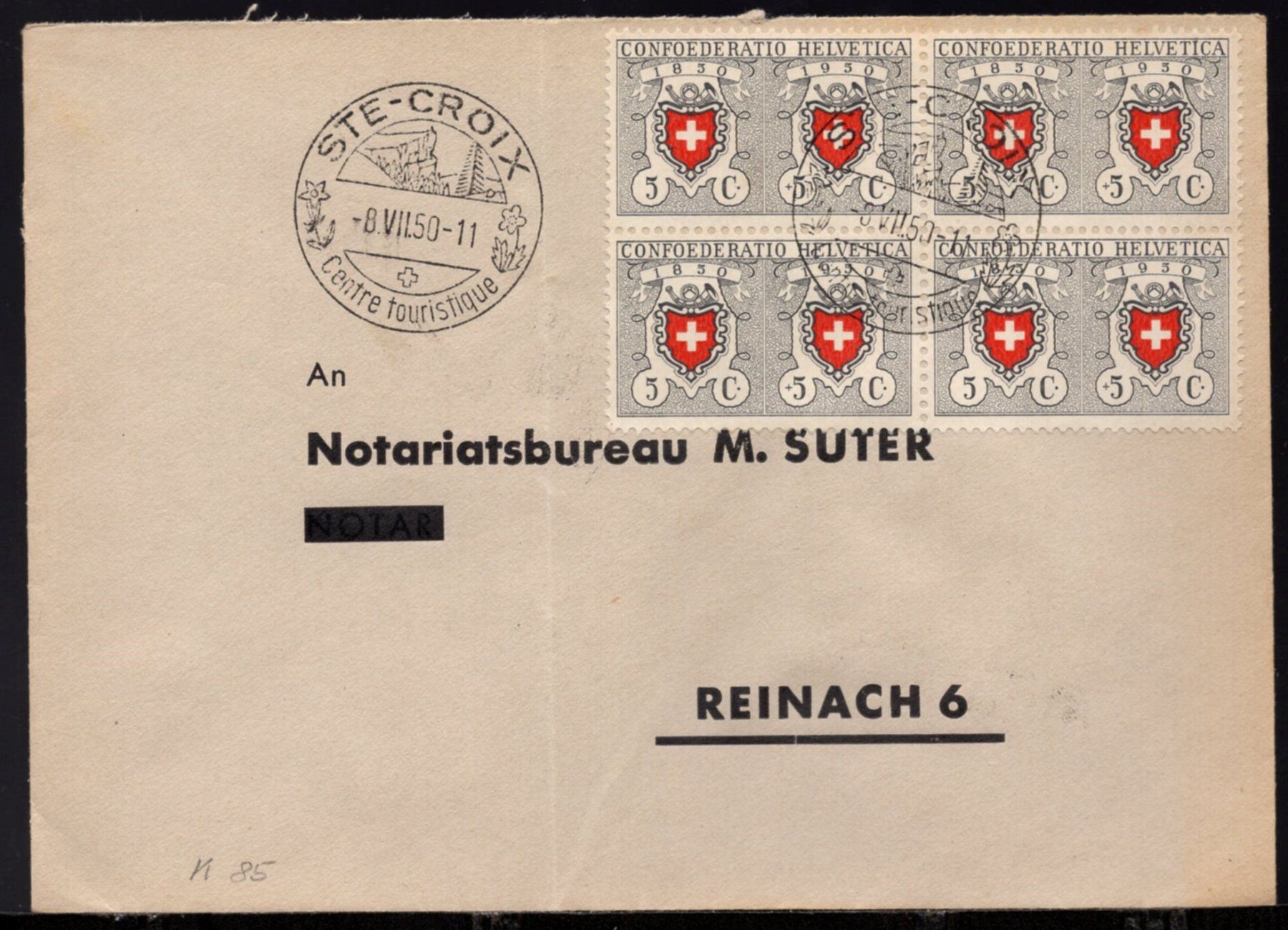 Tutti i francobolli: STE  -  CROIX  8.VII.50      K - Stempel  85 – Usato da Aarau venduto da kufi44