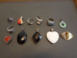 Schmuck - Ringe + Anhänger alles 925er Silber