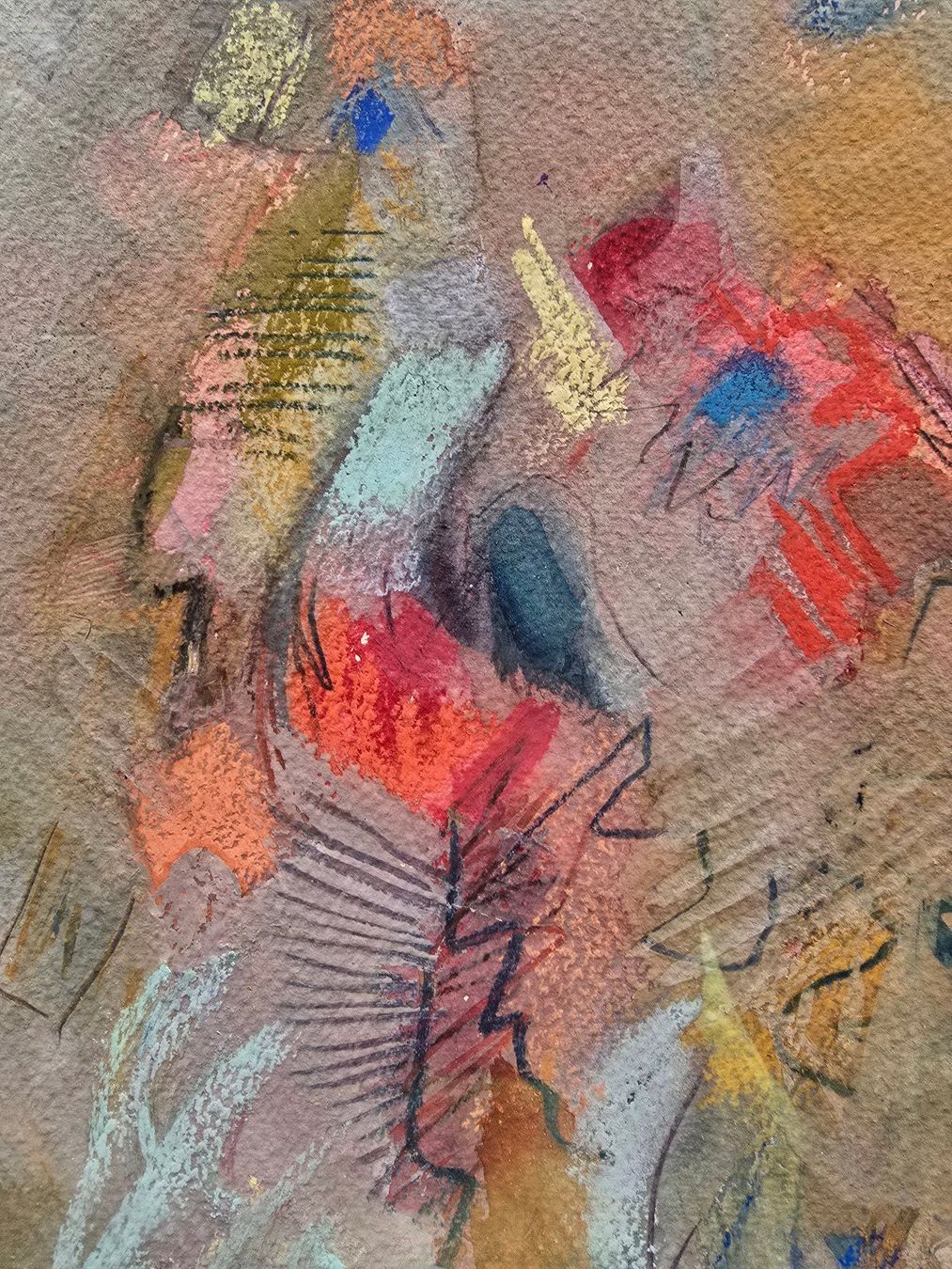 Gemälde: Esther Brunner,"Labyrinthe" Mischtechnik, 1958, monogr. – Gebraucht aus Bern von vintageartbern66 1
