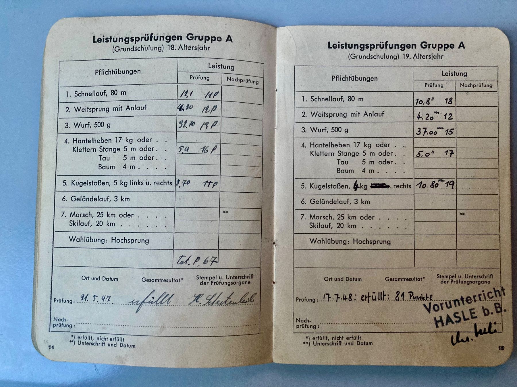 Documenti: Dienstbüchlein, Vorunterricht, Eidg. Leistungsheft, – Usato da Rüegsauschachen venduto da Andyalfredo 6