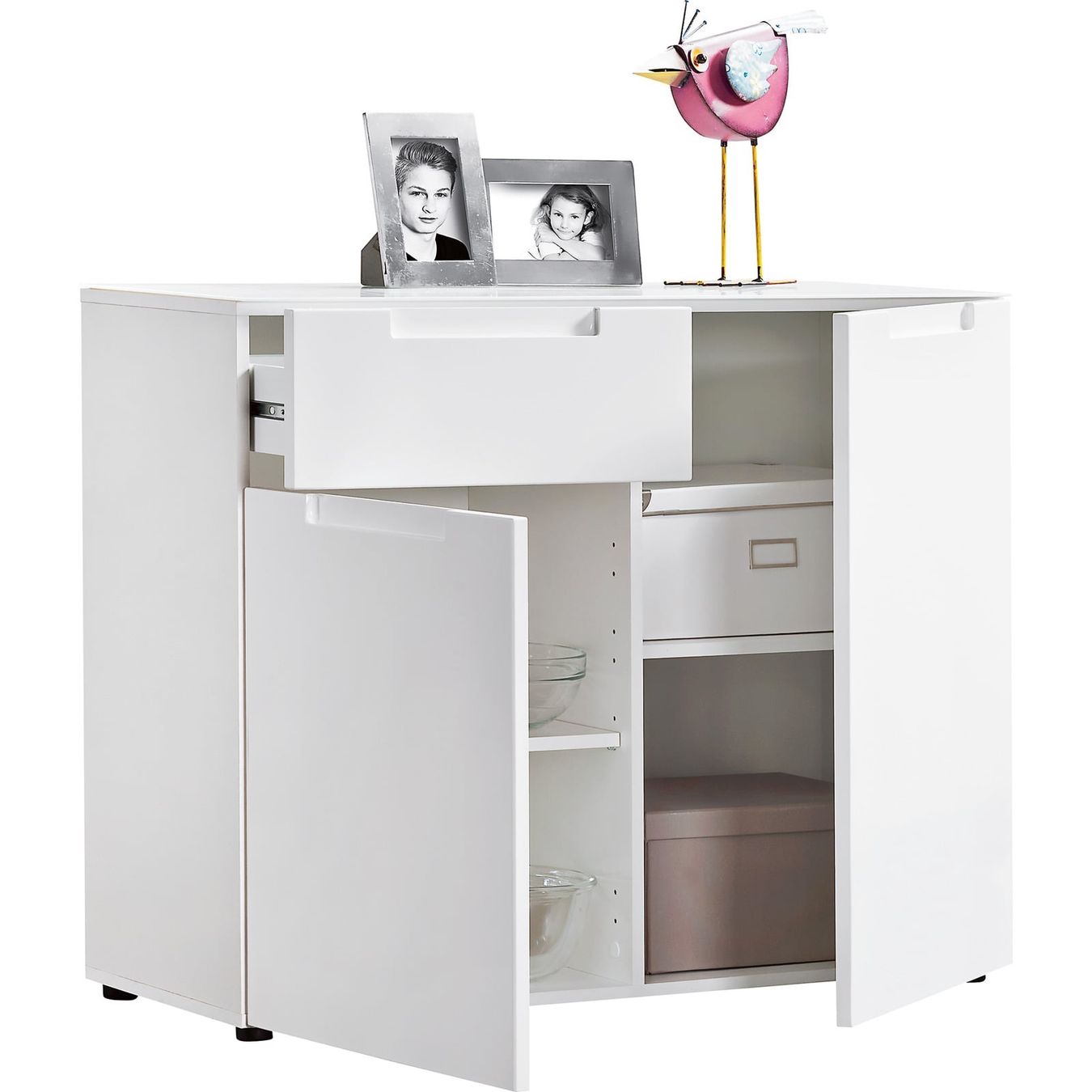 Cassettiere: Moderne hochglanz Kommode mit Schutzfolie, Farbe: weiss – Usato da Gerlikon venduto da thi_q8ll 2