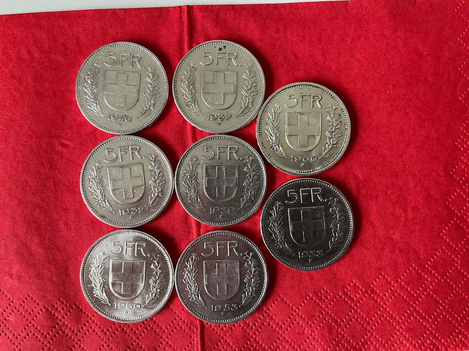 Toutes les monnaies: 8 x 5 Franken Silber – D'occasion à Baar par Ramona10
