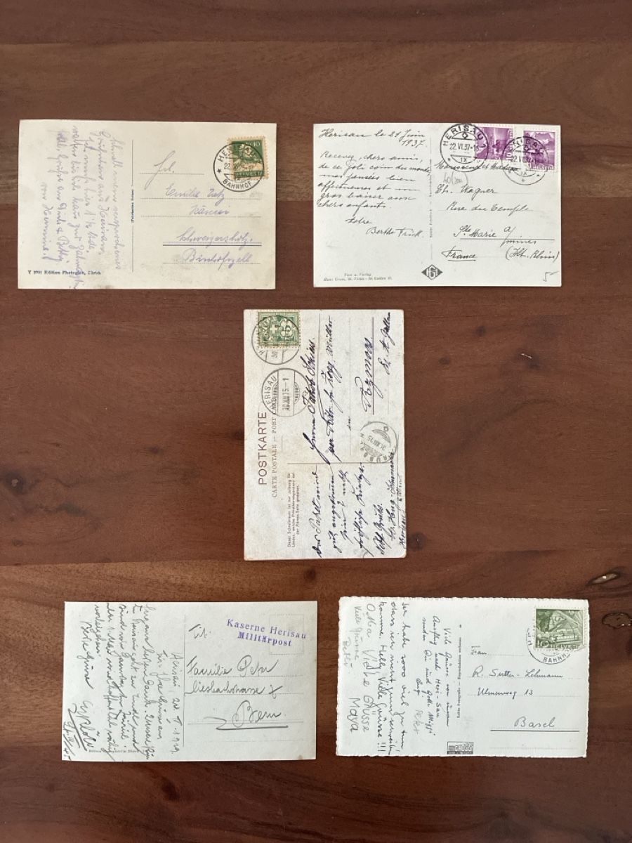Ansichtskarten: 5 Ansichtskarten Schweiz von Herisau AP – Gebraucht aus Oftringen von Cla.vD.74 1