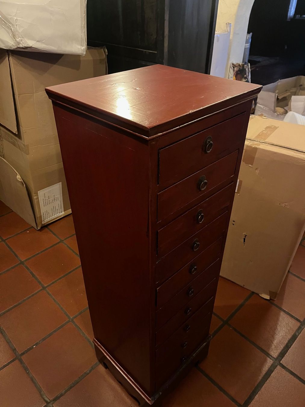 Cassettiere: Hoher Schubladenschrank rot – Nuovo (secondo la descrizione) da Cham venduto da mjg1901 2