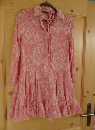 Weiss-rosa Sommerkleid von Zebra Baumwolle Gr. XS - 251005