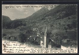 AK Salvan, Panorama mit Kirche, 1903