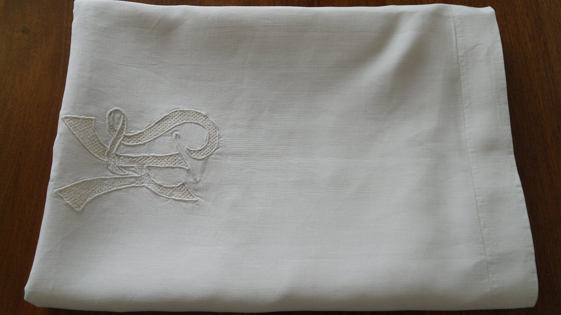 Biancheria da letto: Leinen Kissenbezug Monogram  LK – Usato da Bern venduto da Antikbatik 3