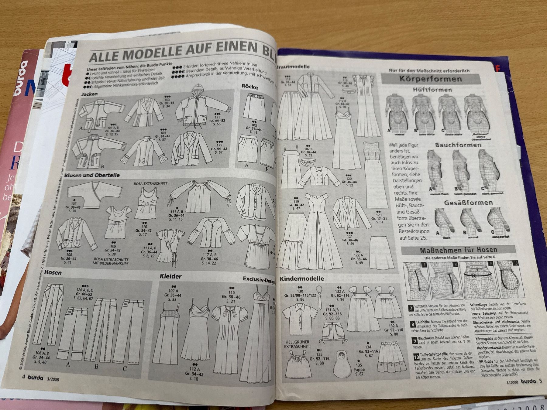 Cartamodelli: Burda Mode Magazin 2008 4 Ausgaben – Usato da Chur venduto da Alebli123 2