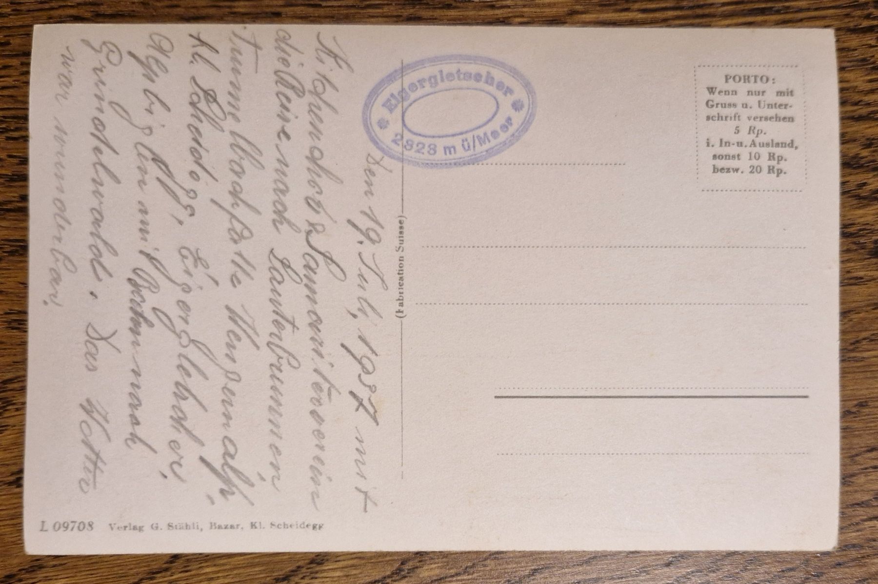 Cartes postales: Eigergletscher, Eisgrotte mit Stempel 1937 – D'occasion à Ebikon par Donar50 2