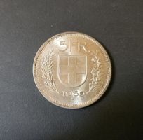 Silbermünze 5 Franken 1969 vorz. - unz.