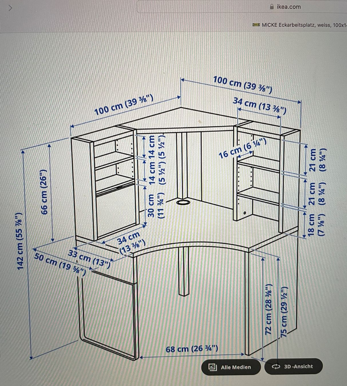 Ikea Schreibtische: Eck-Pult /Eck-Schreibtisch – Gebraucht aus Andelfingen von Blumenwiese123 6