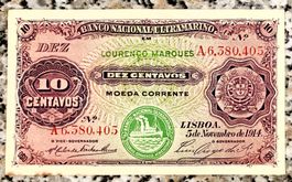 10 Centavos Mosambik 1914, Rarität!!!