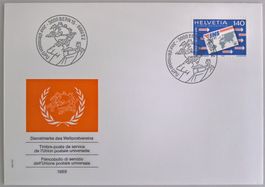 Schweiz 1989 Ersttagsbrief Weltpostverein