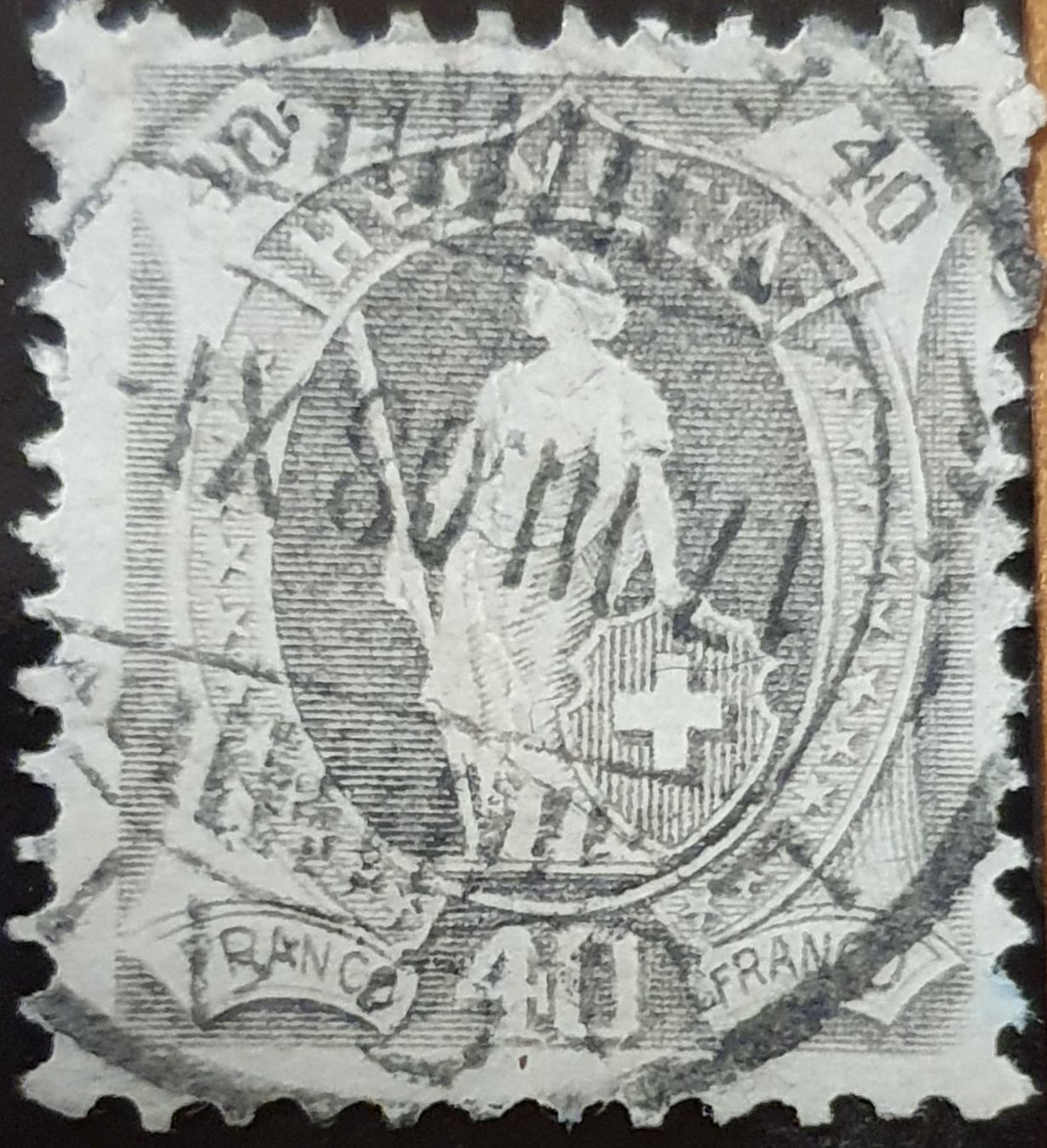 Tutti i francobolli: Stehende Helvetia 97A Kat. 100.- – Usato da Balgach venduto da SIMEON27