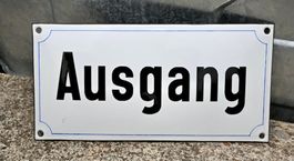 VINTAGE Emailschild AUSGANG emaille 19.5x10cm gewölbt