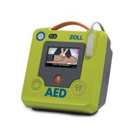 ZOLL AED Plus Defibrillator mit Elektroden und Batterie.