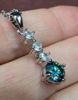 Collier argent avec diamant de moissanite de 1 ct certifié