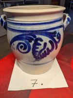 Alter Schmalzhafen aus Steinzeug blau/grau 6 Liter – Nr. 7