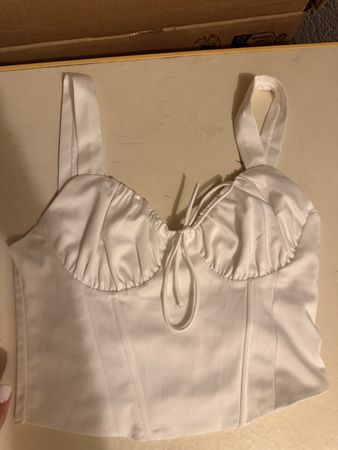 Corset Top Bershka weiss gerafft Grösse M guter Zustand
