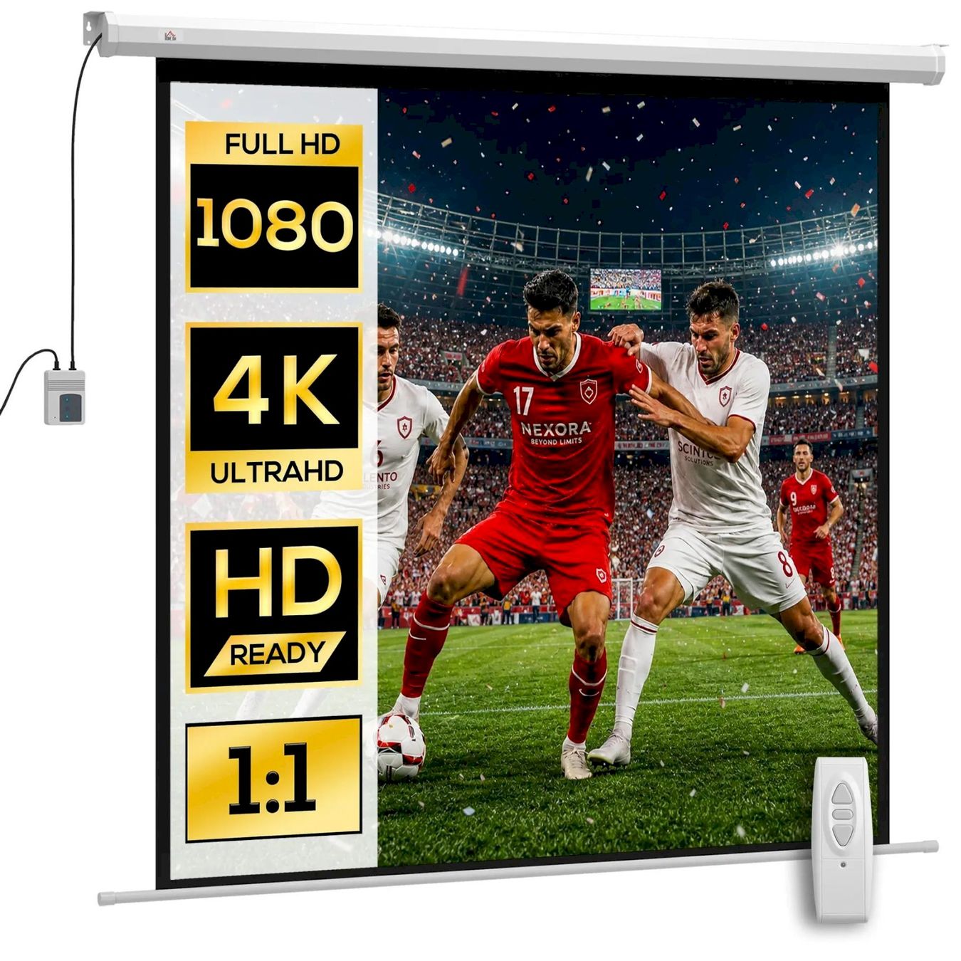 Heimkino: HOMCOM Beamer Leinwand 85” 152x152cm – Neu und originalverpackt aus Bottighofen von zaap
