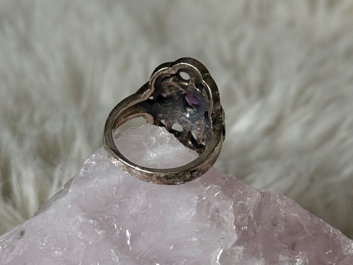 Anelli: Vintage Silberring 925 mit lila Steinen – Usato da Istighofen venduto da Ringparadies 1