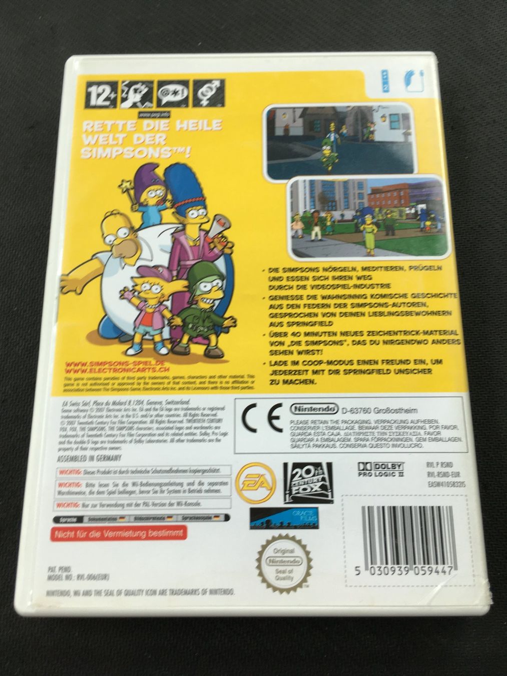 Nintendo Giochi: Die Simpsons Das Spiel - Nintendo Wii – Usato da St.Gallen venduto da Punktchen01 1