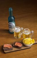 Bier, Lachs,Chips für Puppenhaus/Puppenstube 
